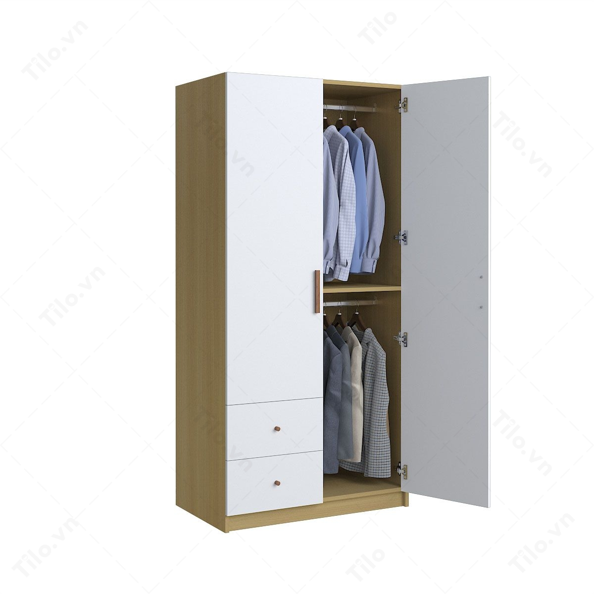 Mẫu tủ quần áo 2 cánh Tilo đa năng tiện dụng